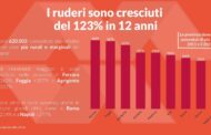 I ruderi sono cresciuti del 123% in 12 anni